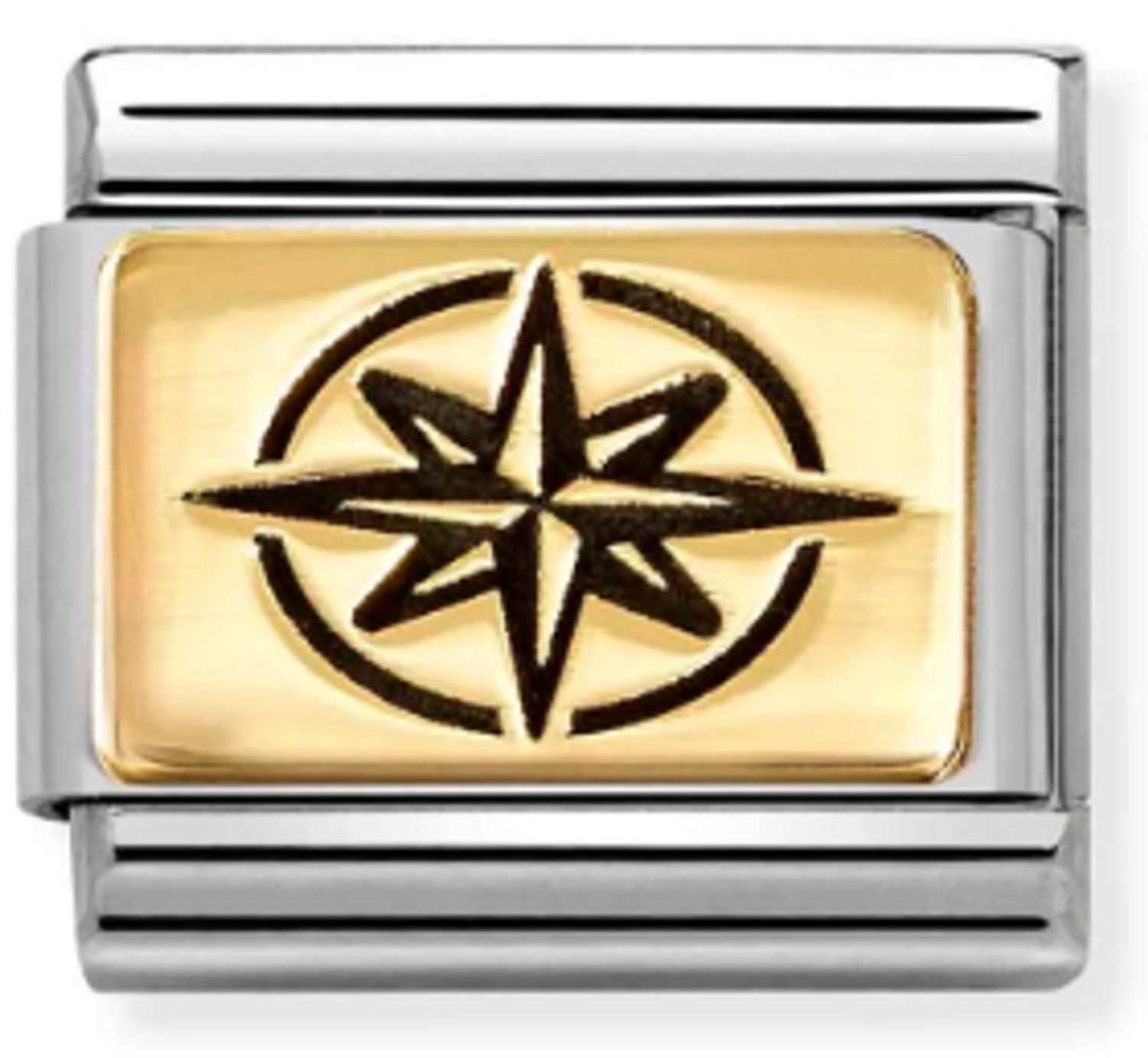 Charms Nomination Link 18K zawieszka Złota płytka z czarną różą wiatrów 030166 63.jpg